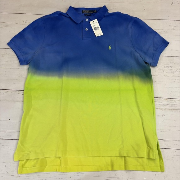 Polo Ralph Lauren Other - Polo Ralph Lauren Custom Fit Polo Shirt Mens XL Blue Yellow Ombre